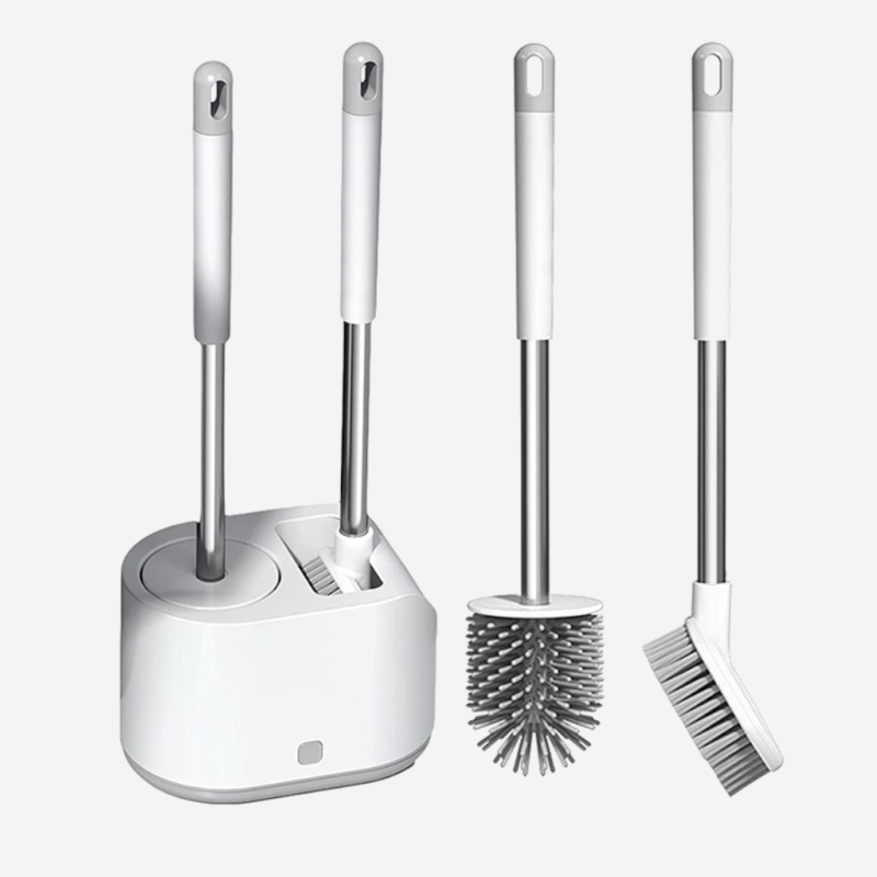 Szczotka toaletowa silikonowa 2w1 z pojemnikiem