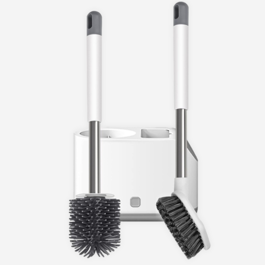 Szczotka toaletowa silikonowa 2w1 z pojemnikiem