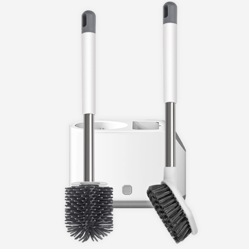 Szczotka toaletowa silikonowa 2w1 z pojemnikiem