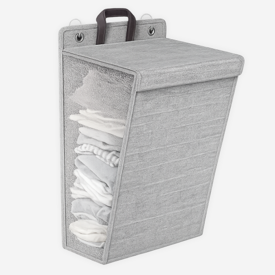 Wiszący kosz na pranie składany - na ścianę lub drzwi