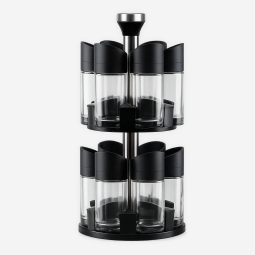 Obrotowy organizer na przyprawy 12 szt. - szklane pojemniki