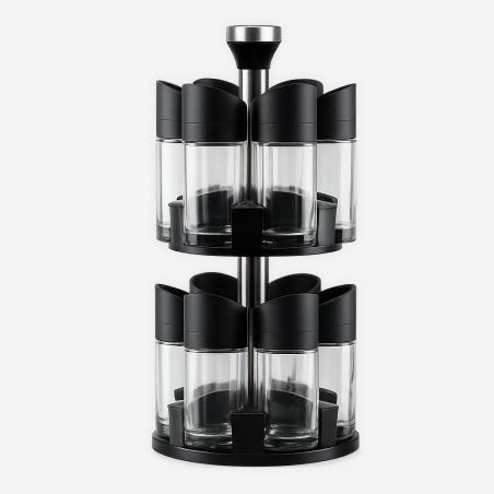 Obrotowy organizer na przyprawy 12 szt. - szklane pojemniki