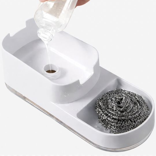 Dozownik na płyn do naczyń z organizerem do zlewu