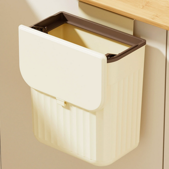 Wiszący kosz na śmieci do kuchni z pokrywą