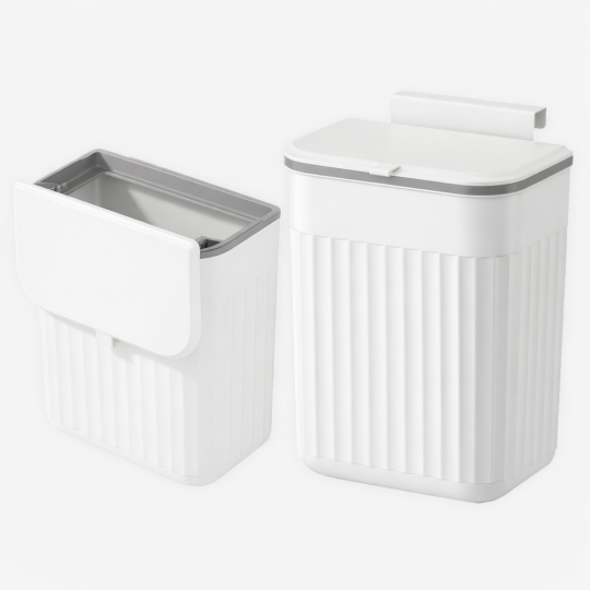 Wiszący kosz na śmieci do kuchni z pokrywą