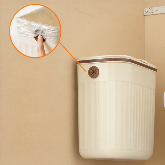 Wiszący kosz na śmieci do kuchni z pokrywą