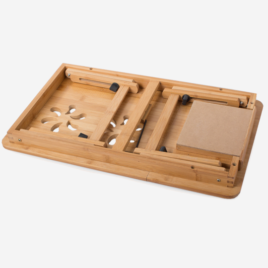 Regulowany stolik pod laptopa - bambusowy